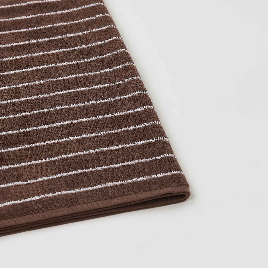 Himeya Pin Stripe 350 GSM Cotton Bath Towel | Chocolate Brown
