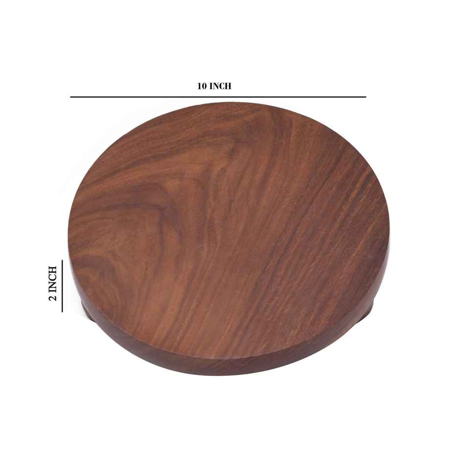Oggn Brown Shisham Wood Chakla 10 Inch