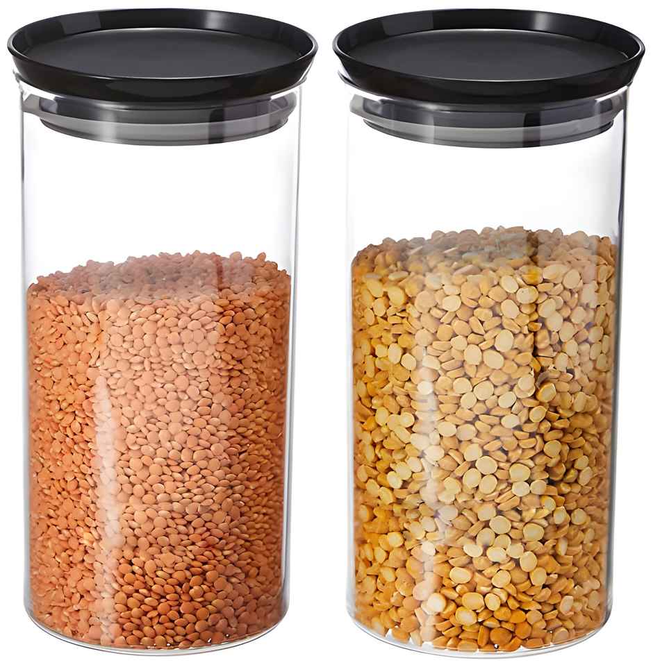 Youbee 1400 ml Multipurpose Plastic Storage Jar And Kitchen Storage Container Set Of 2
