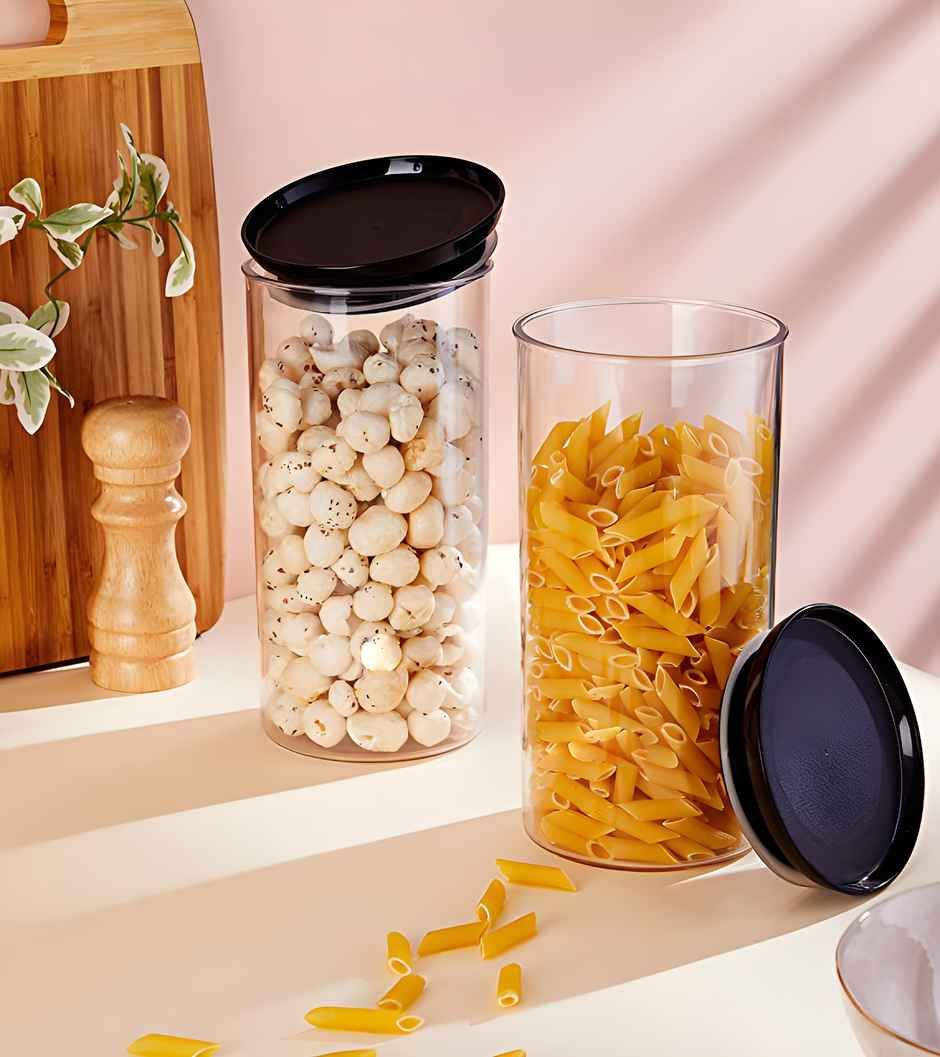 Youbee 1400 Ml Multipurpose Plastic Storage Jar And Kitchen Storage Container Set Of 2