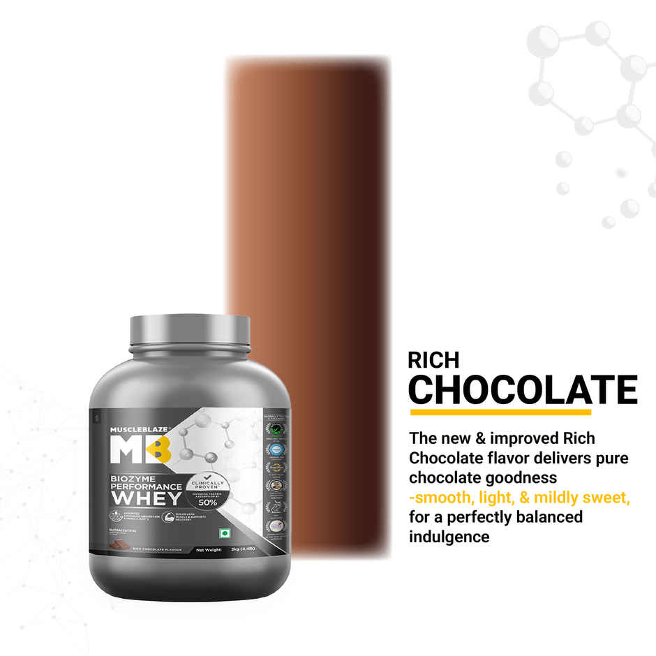 Muscleblaze Biozyme Performance Whey Protein Powder, (Rich Chocolate)