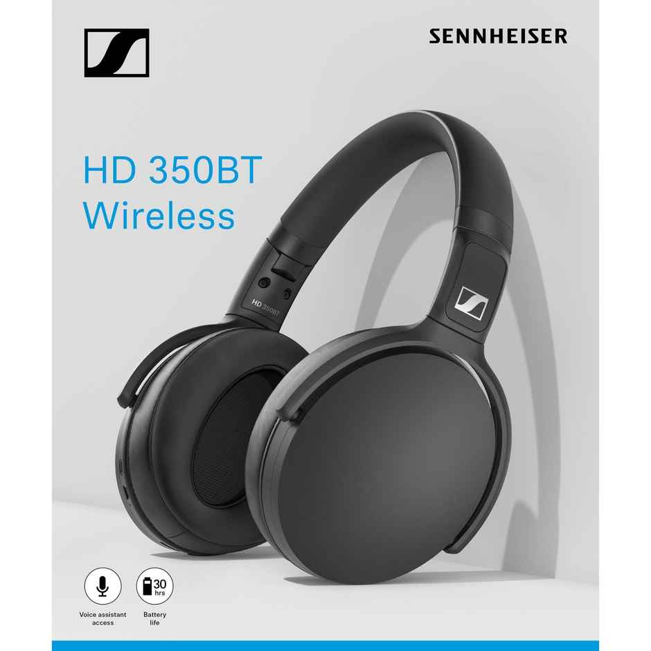 Sennheiser HD 350BT Wireless Over The Ear Headphone | Mic for Music & Calls | 30h Battery | Black