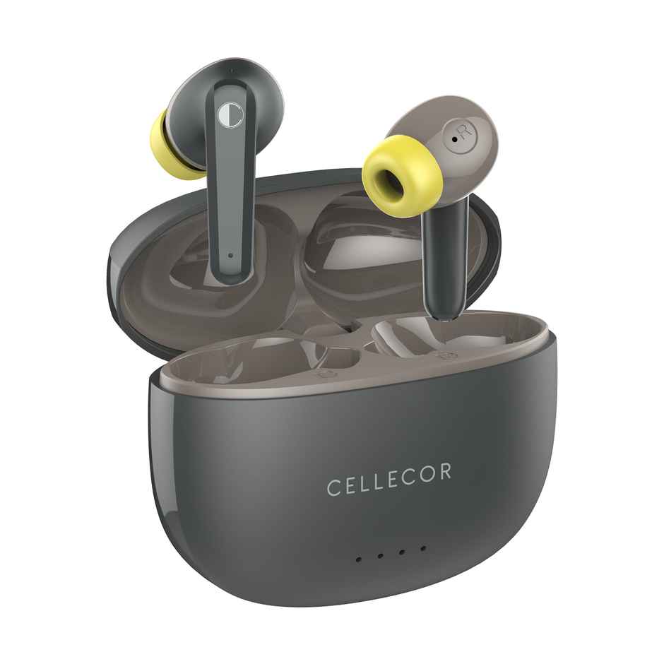Cellecor Bropods CB03 - ace TWS With 40 Hours Playtime | ENC Mic | Auto-Connect | Grey - Yellow