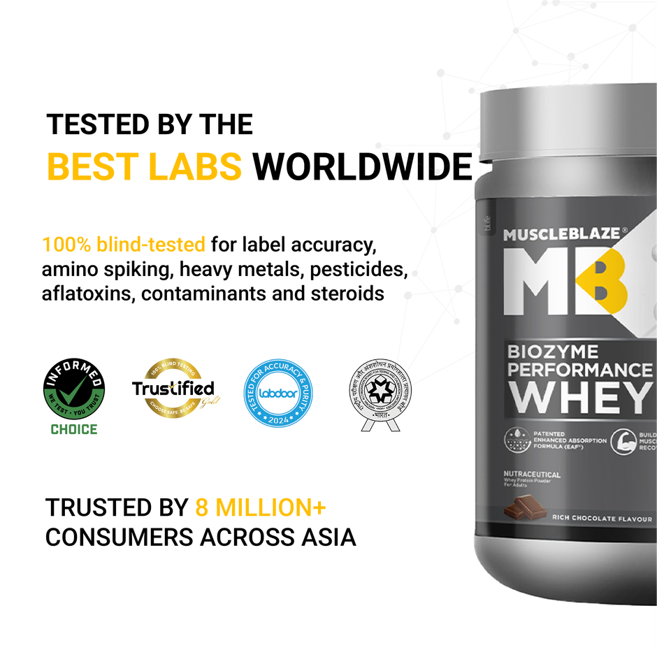 Muscleblaze Biozyme Performance Whey Protein Powder, (Rich Chocolate)