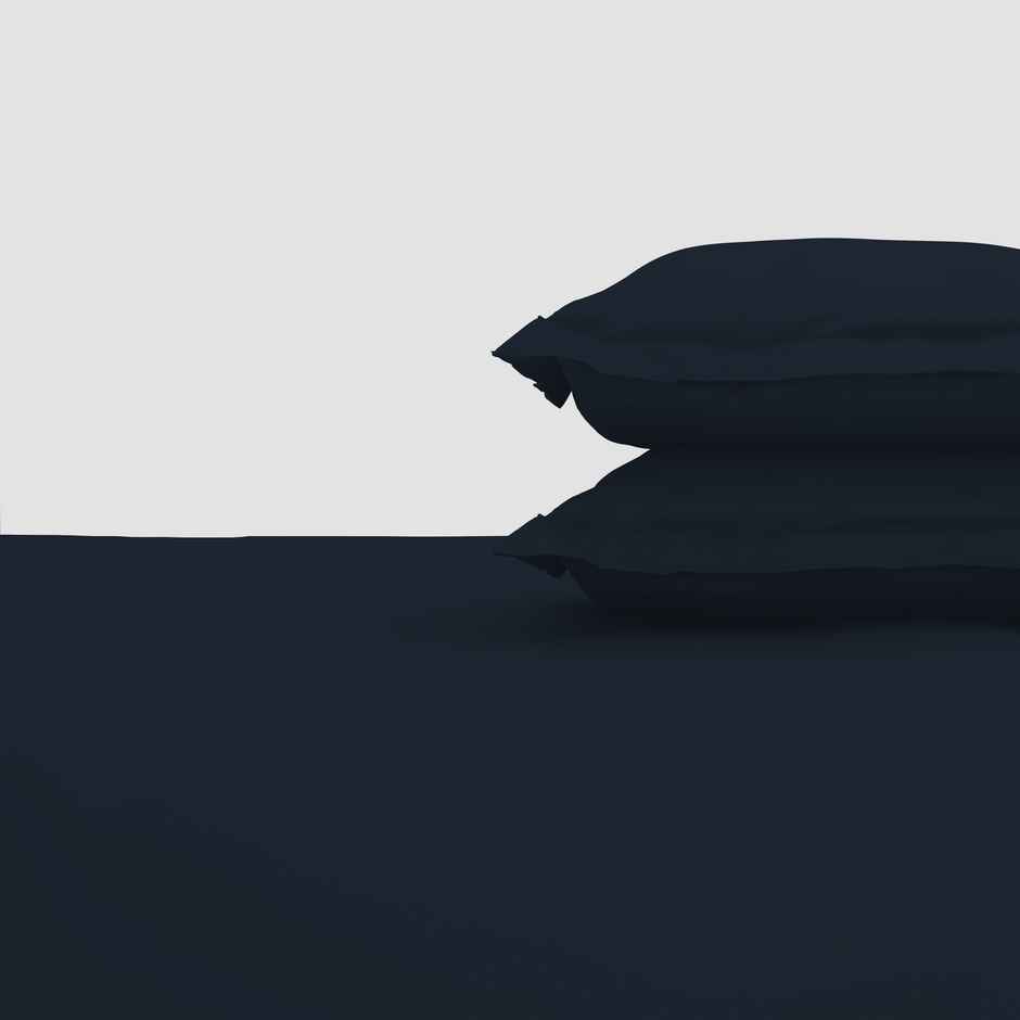 Himeya Exclusive 150 TC Cotton Double Bedsheet Set | Classic Navy