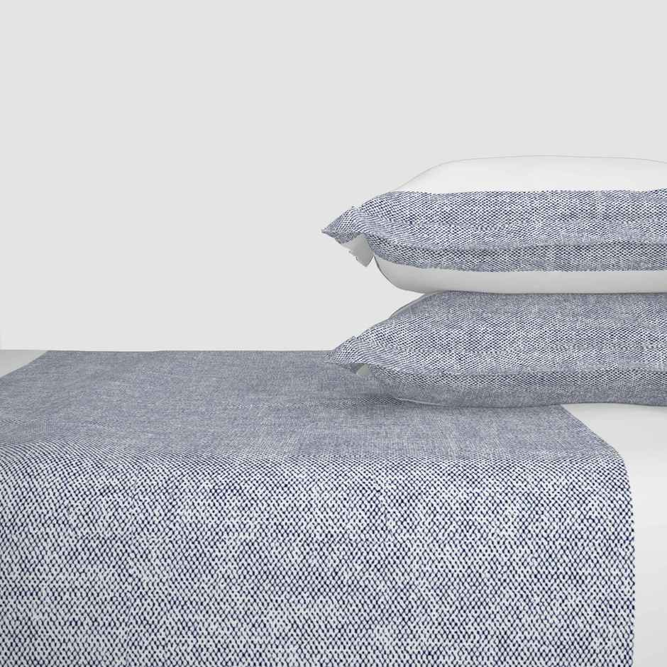 Himeya Exclusive 144 TC Double Bedsheet Set | Skyfade Denim