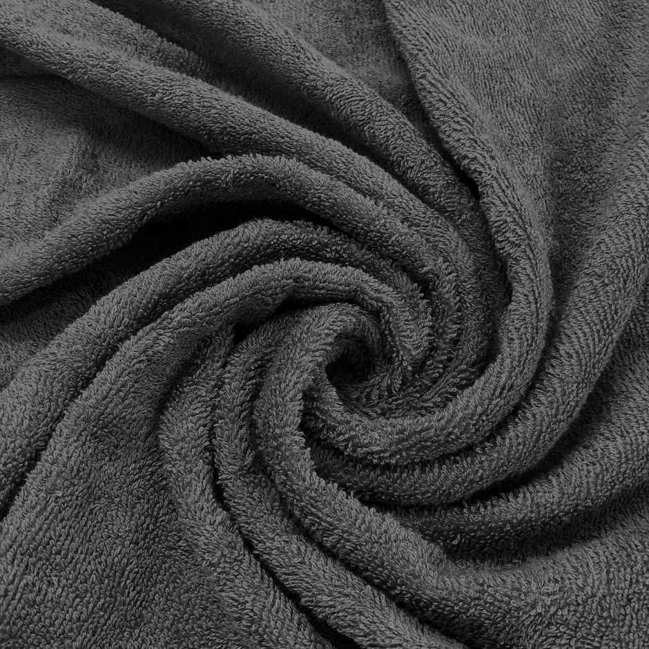 Welspun 100% Cotton Anti Bacterial Dark Grey Bath Towel For Men And Women