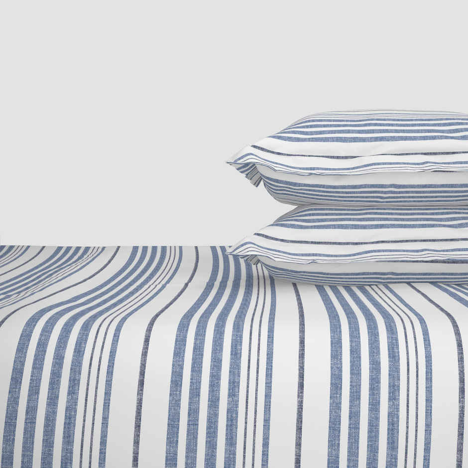 Himeya Exclusive 144 TC Double Bedsheet Set Nautical Stripe
