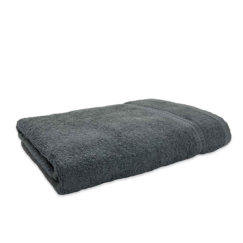 Welspun 100% Cotton Anti Bacterial Dark Grey Bath Towel For Men And Women