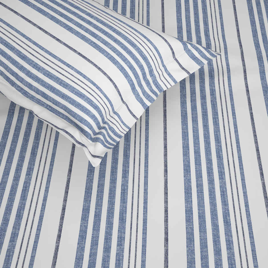 Himeya Exclusive 144 TC Double Bedsheet Set Nautical Stripe