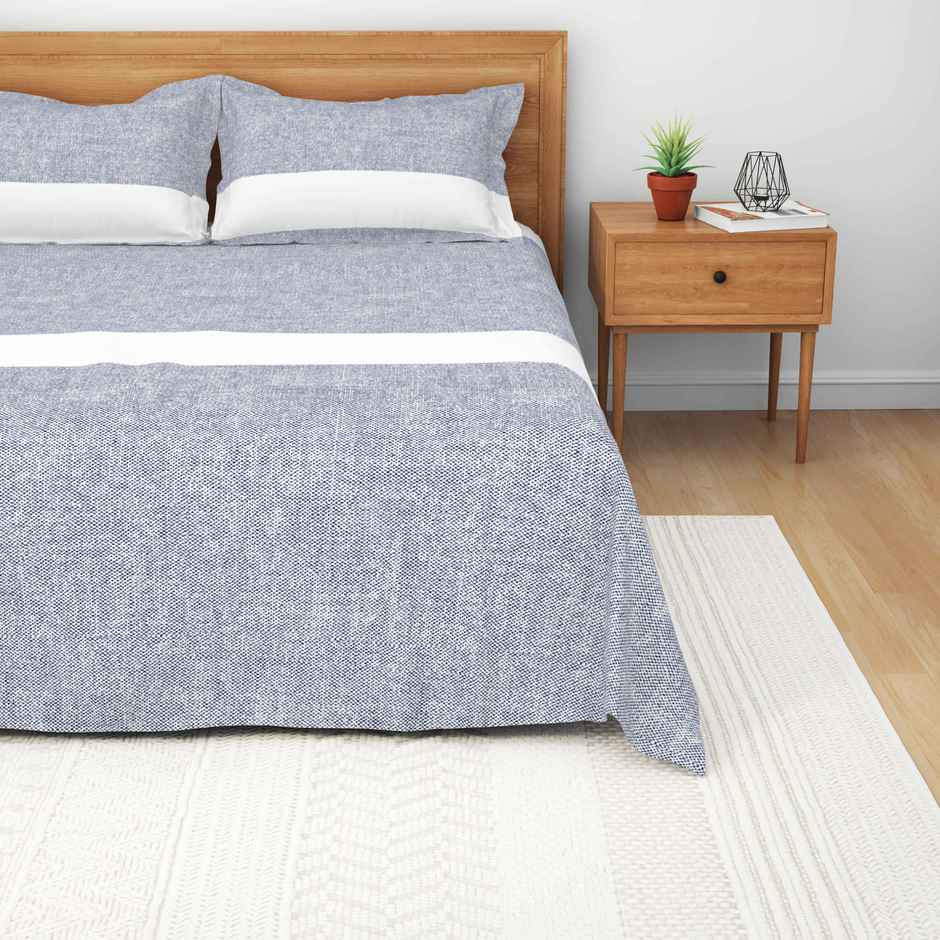 Himeya Exclusive 144 TC Double Bedsheet Set | Skyfade Denim