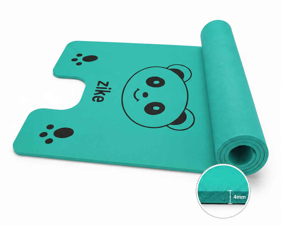 Zike Kids 4mm Yoga Mat Teddy n Paws, Aqua, EVA material, 5x2 ft