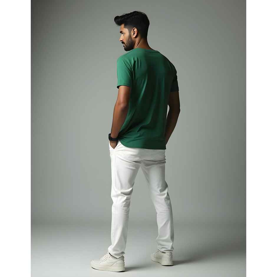 Mad Over Print Men's Solid T-shirt | Green - XL