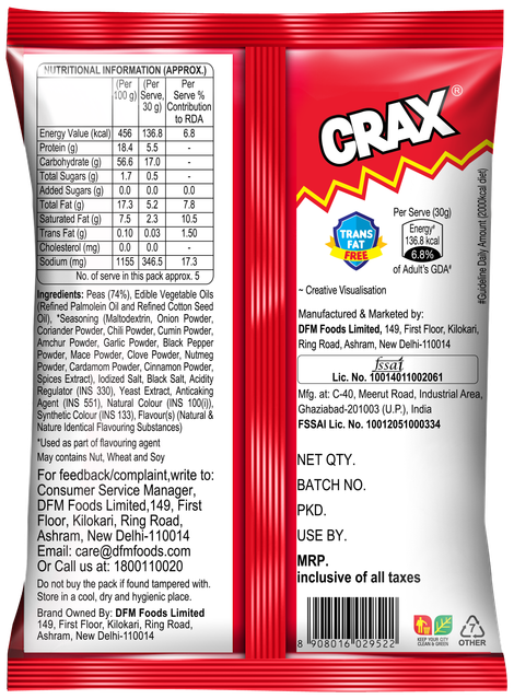 Crax Mast Matar Green Peas Namkeen Snacks Combo