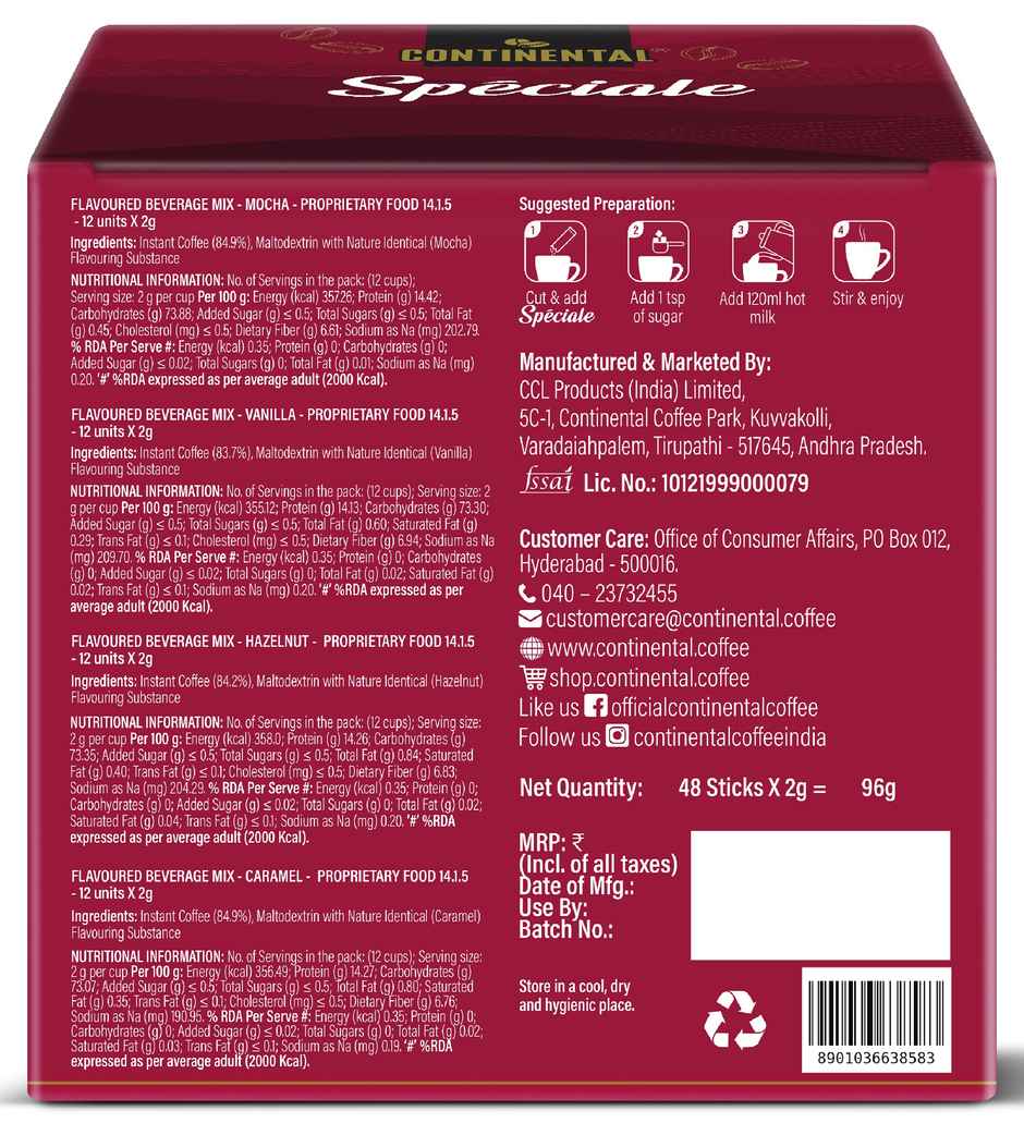 Continental Speciale Flavored Instant Coffee Assorted Box