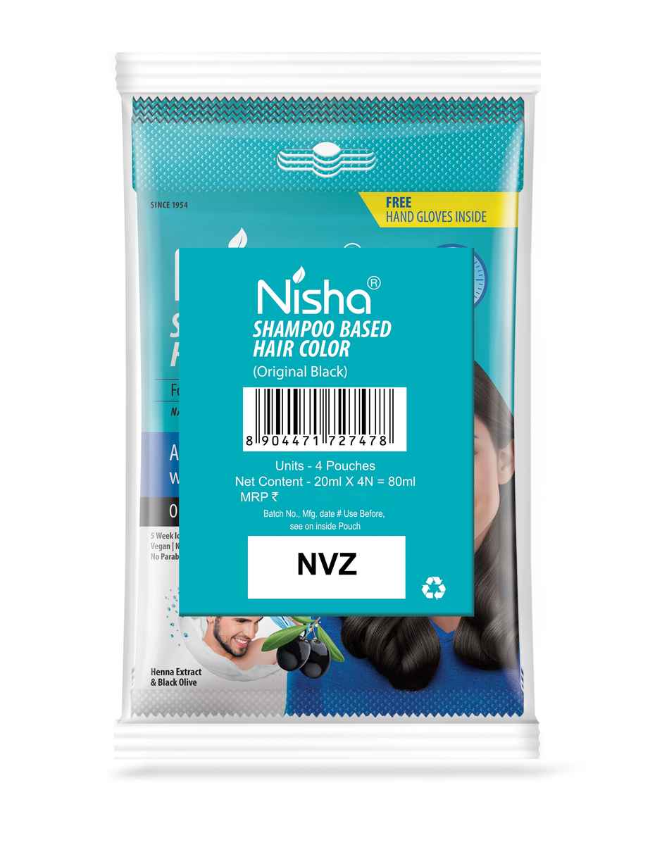Nisha Shampoo Based Hair Color | Original Black