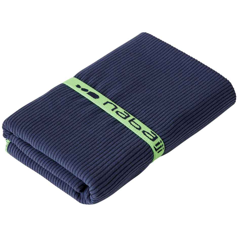 Decathlon | Nabaiji Striped Microfiber Quickdry Towel | 200 GSM | L | Dark Blue 80x130 cm