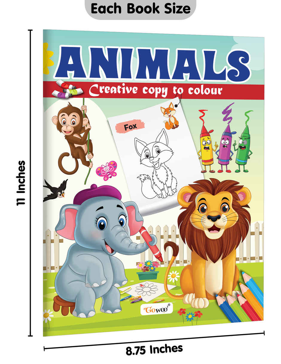 Animals-Creative Copy To Colour | Kids Copy Colouring Book | Fun Educational Coloring Book