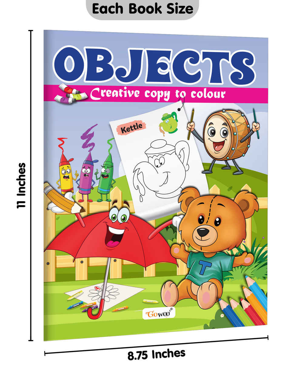 Objects-Creative Copy To Colour | Children'S Copy Colouring Book | Toddlers Colouring Book