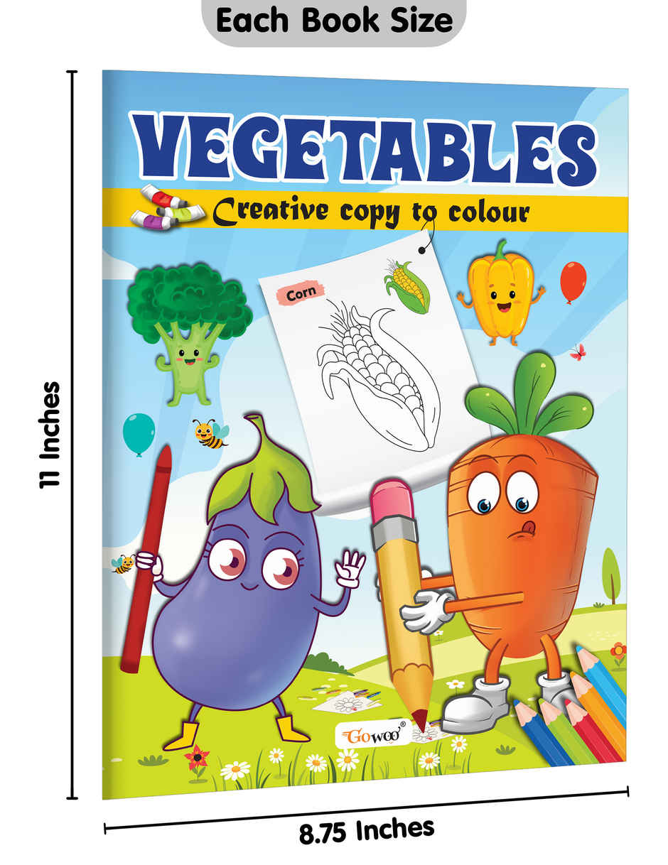 Vegetables-Creative Copy To Colour | Coloring Book for Toddlers | Simple Coloring Book for Kids