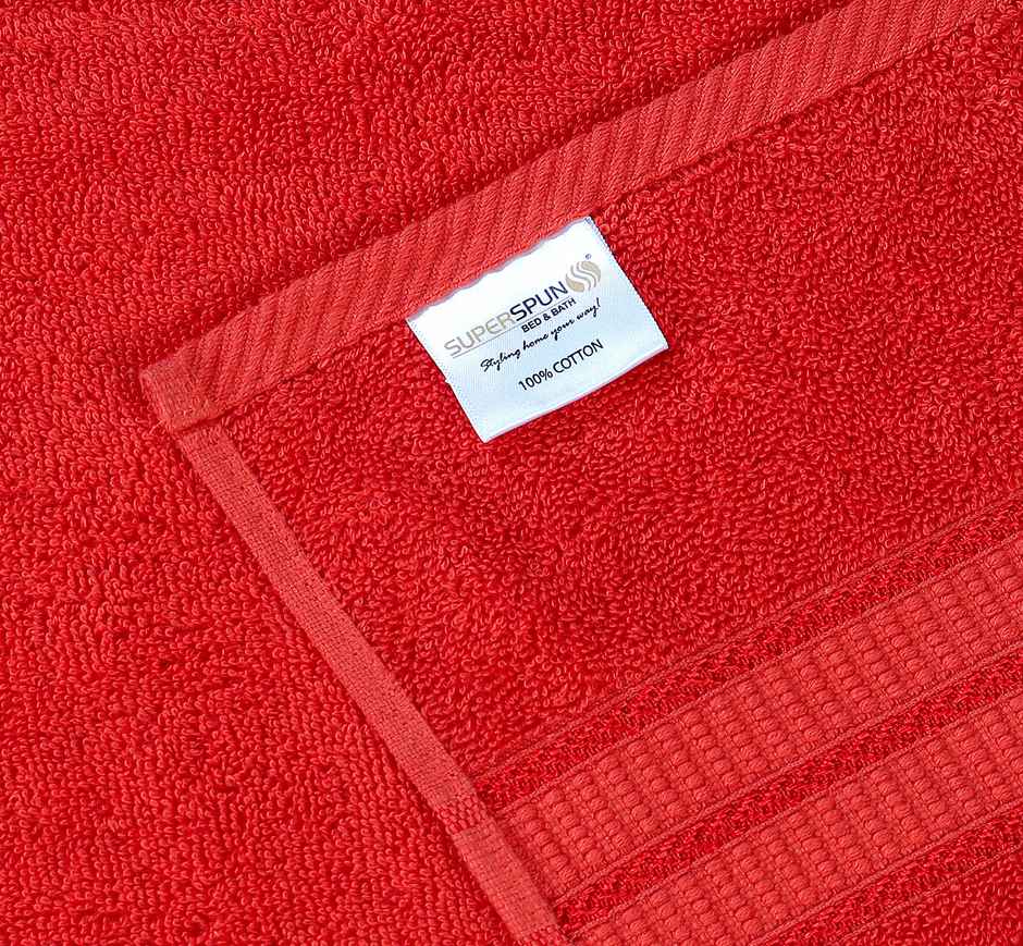 Superspun 100% Cotton- 420 Gsm- Vodre- Single Piece- Bath Sheet- Size:90 x 180 - Red