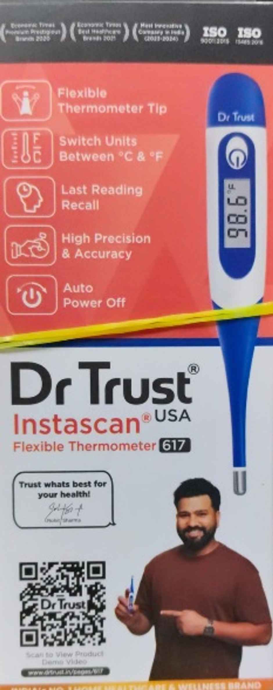 Dr Trust USA InstaScan Flexible Tip 617 Digital Thermometer
