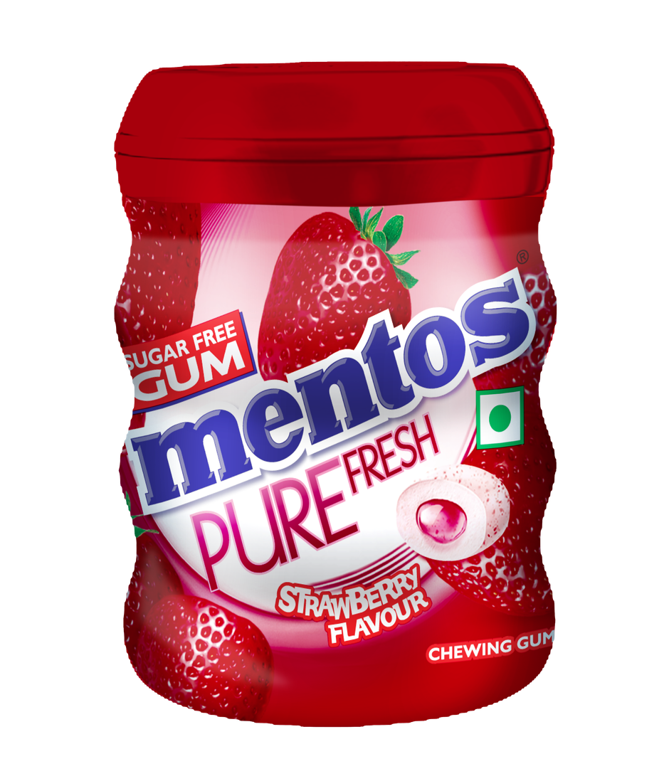 Mentos Pure Fresh Sugarfree Strawberry Chewing Gum Bottle