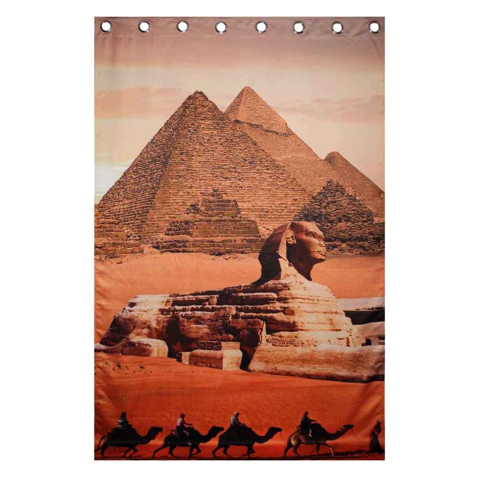 Lushomes Blackout Door Curtain - Egypt Printed | 8 Metal Eyelets | 54 x 90 inch