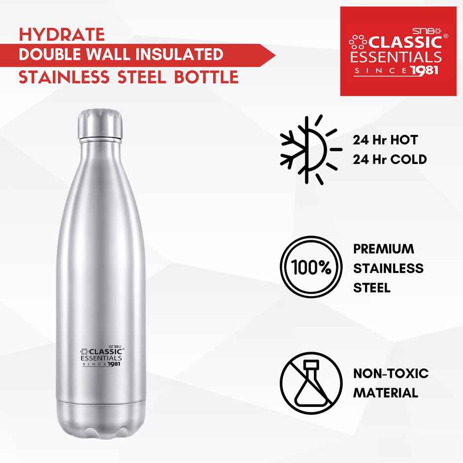 Classic Essentials Stainless Steel Insulated Double Wall Water Cola Bottle 750 ml