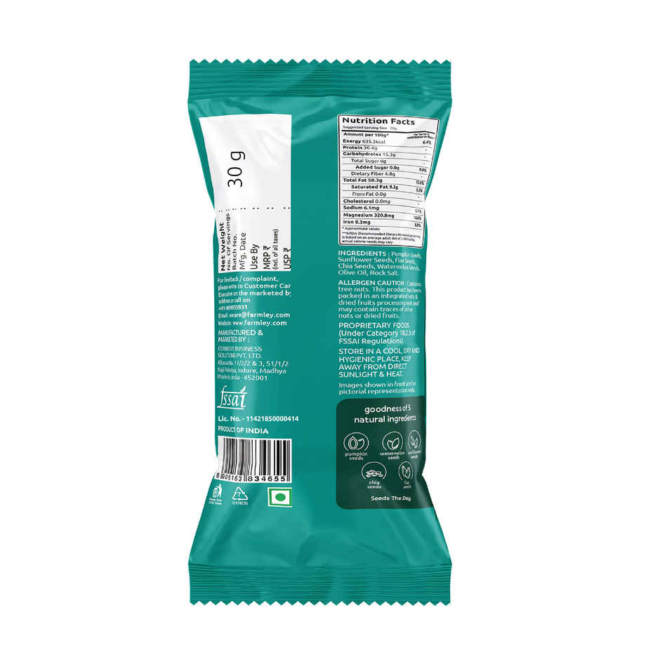 Farmley Seed Mix Superfood Pumpkin, Watermelon, Sunflower, Flax, Chia Seeds