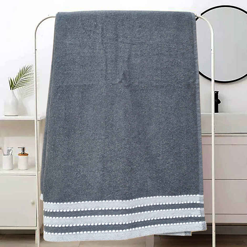 BAY6 Microfibre Moxy Bath Towel | 300 GSM | Grey - 70 x 140 cm