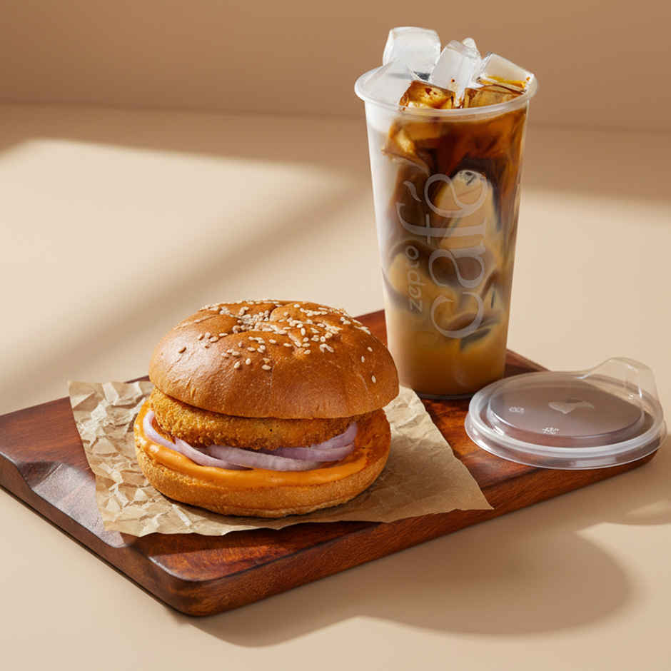 Chicken Classic Burger + Vietnamese Cold Coffee