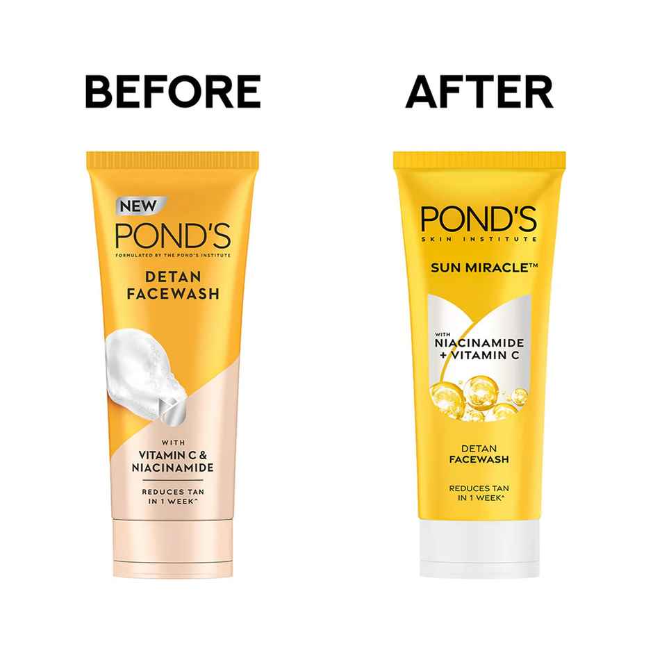 Pond's Detan Facewash, With Niacinamide & Vitamin C, Reduces Tan In 7 Days, For All Skin Types