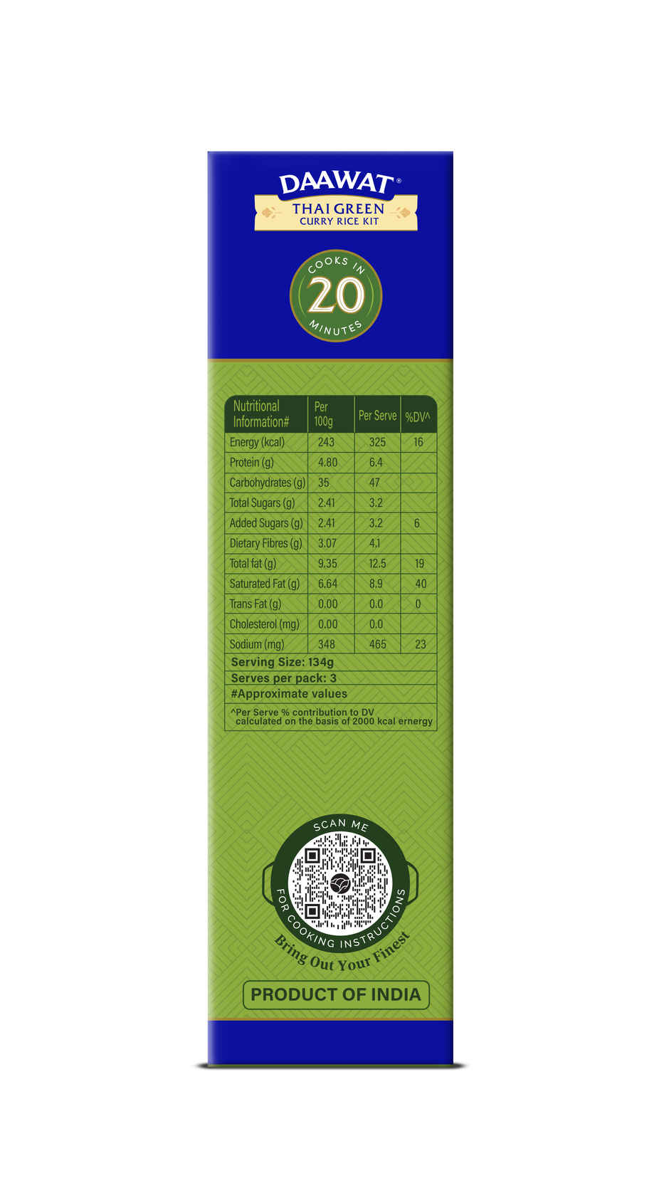 Daawat Thai Green Curry Meal Kit | Ready-to-Cook Meal