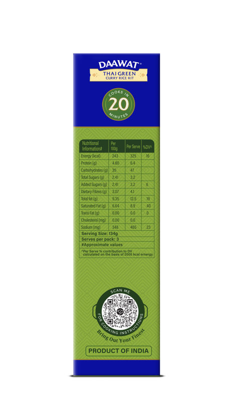 Daawat Thai Green Curry Meal Kit | Ready-to-Cook Meal