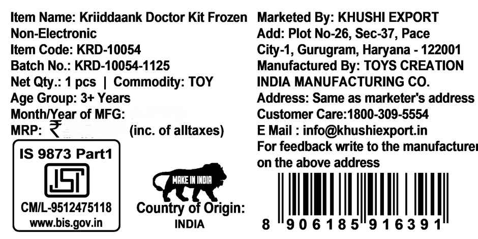 Kriiddaank Doctor Kit Frozen Non Electronic