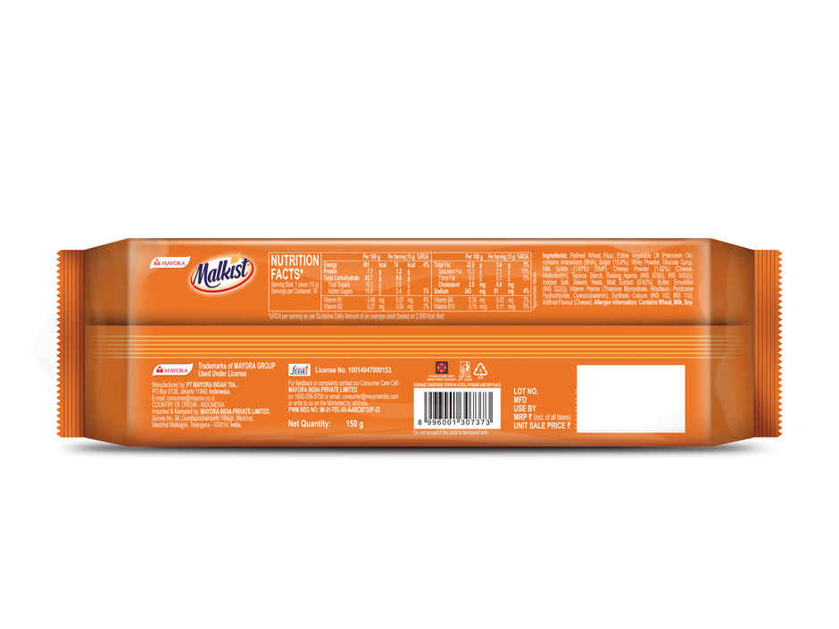 Malkist Cheese Flavoured Crunchy Crackers | Trans Fat-free Combo 