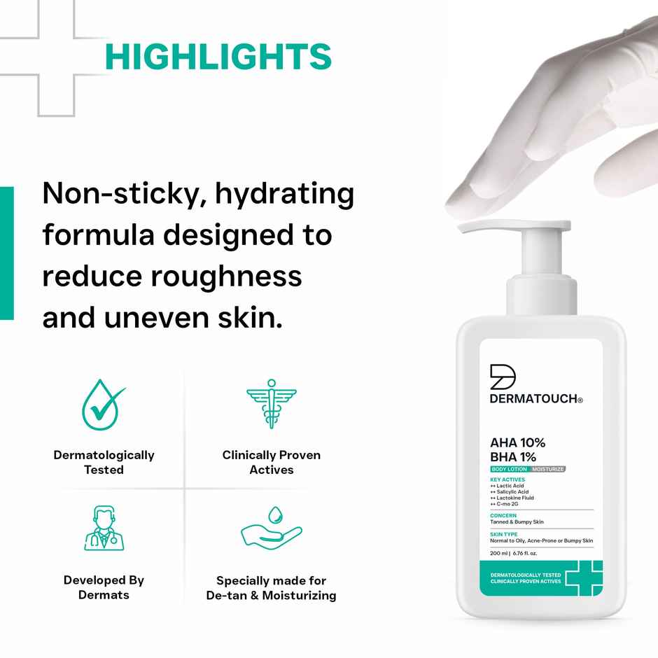 Dermatouch AHA BHA Body Lotion | For Men & Women For Dry And Bumpy Skin