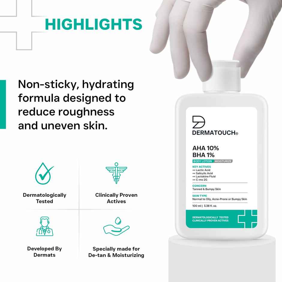 Dermatouch AHA BHA Body Lotion | For Men & Women For Dry & Bumpy Skin