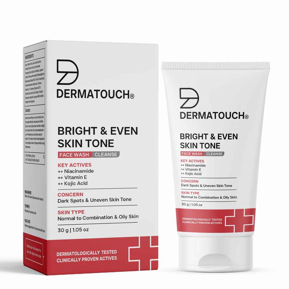 Dermatouch Bright & Even Tone Face Wash With Niacinamide Vitamin E & Kojic Acid Uneven Tone
