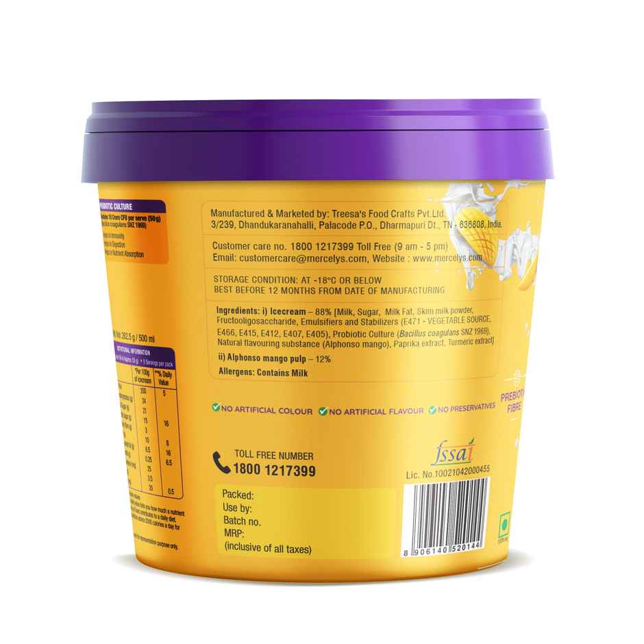 Mercely's Alphonso Mango Family Pack Ice Cream Tub