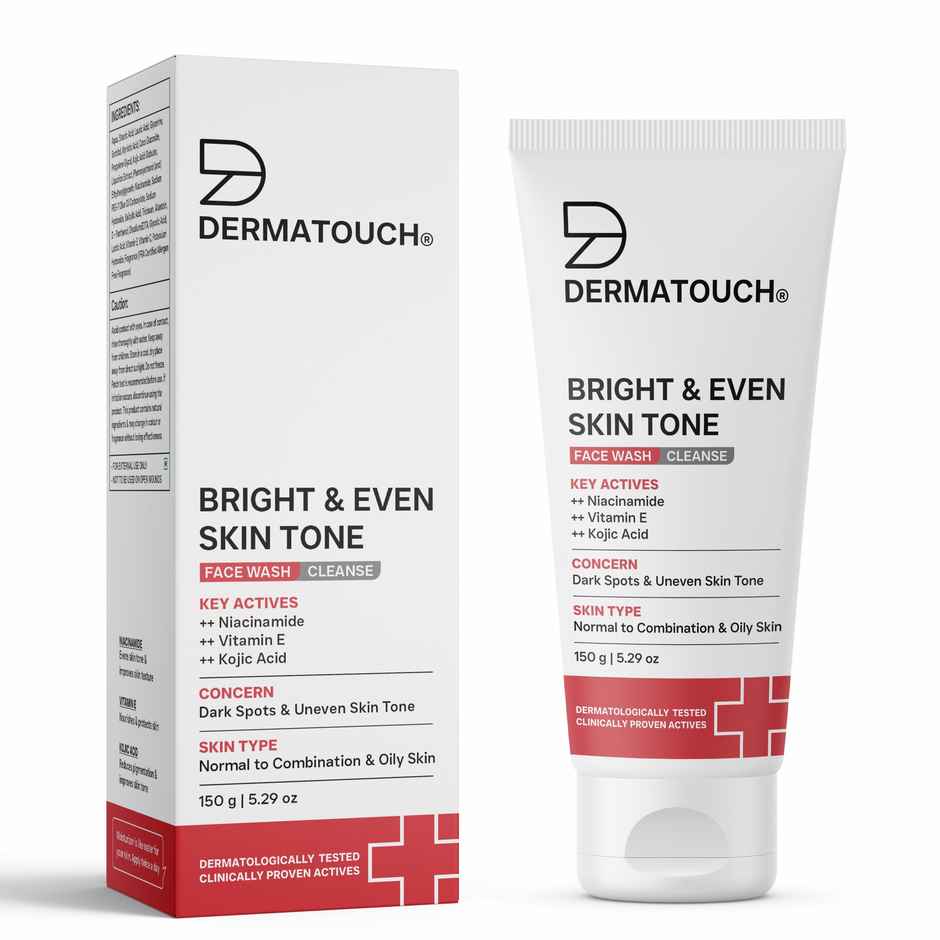 Dermatouch Bright & Even Tone Face Wash With Niacinamide Vitamin E & Kojic Acid Uneven Tone