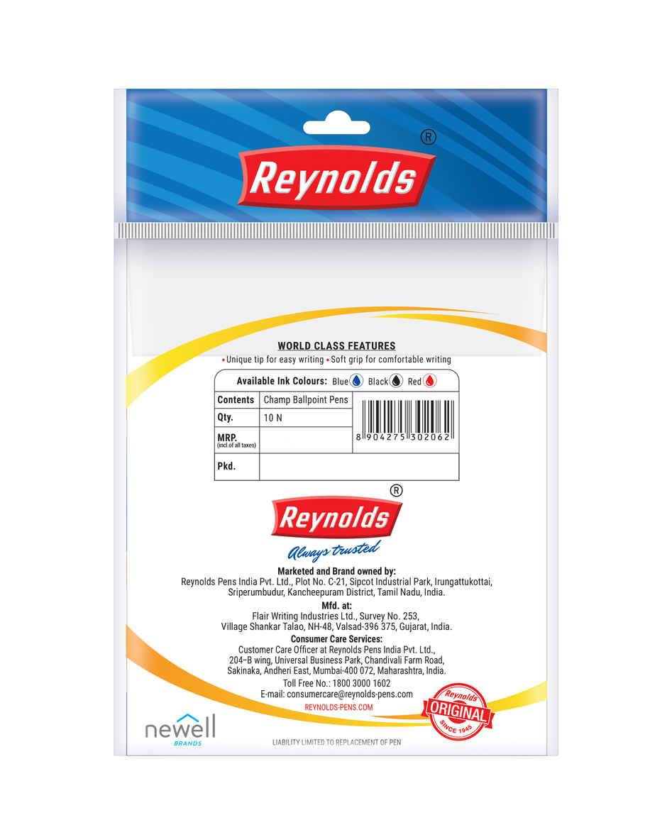 Reynolds Champ Ball Pen Set (10 Blue Pens)