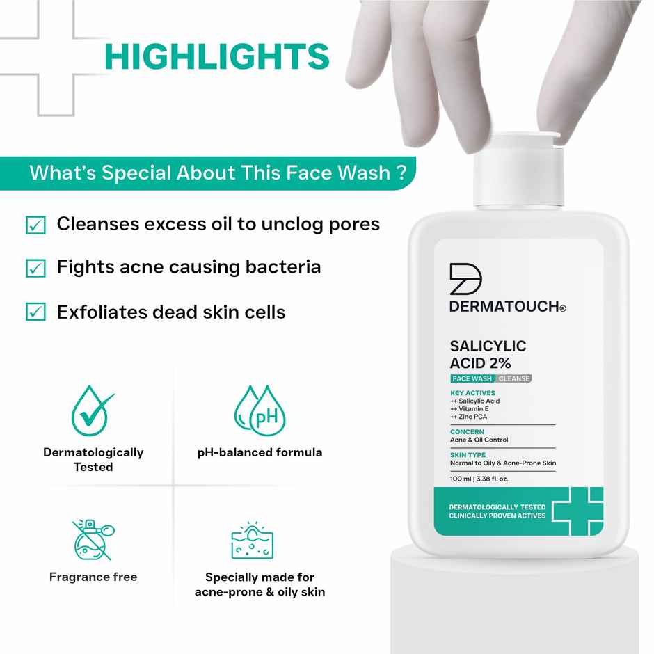 Dermatouch Salicylic Acid Face Wash For Acne & Oil Control
