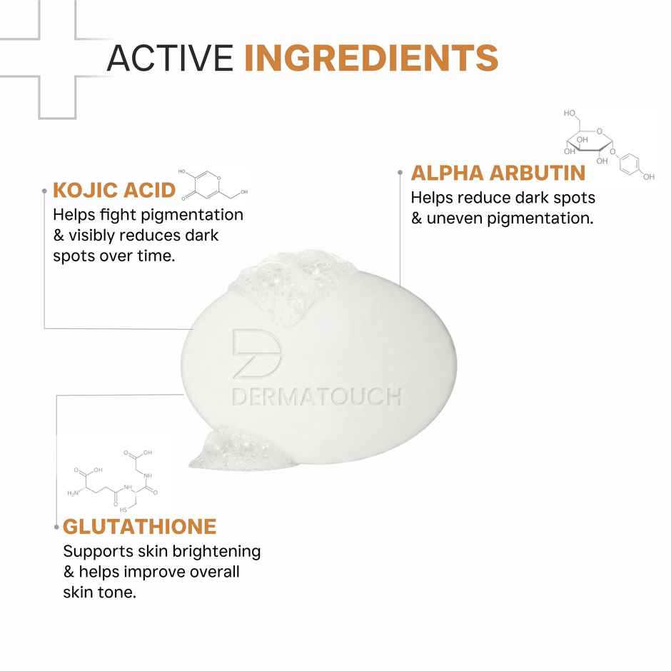 Dermatouch Kojic Acid 1% Soap With Glutathione For Pigmentation & Sun Damage Soap For Men & Women