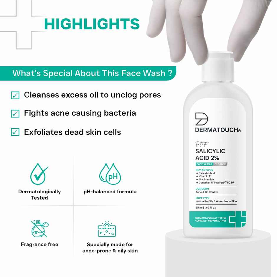 Dermatouch Salicylic Acid Face Wash For Acne & Oil Control