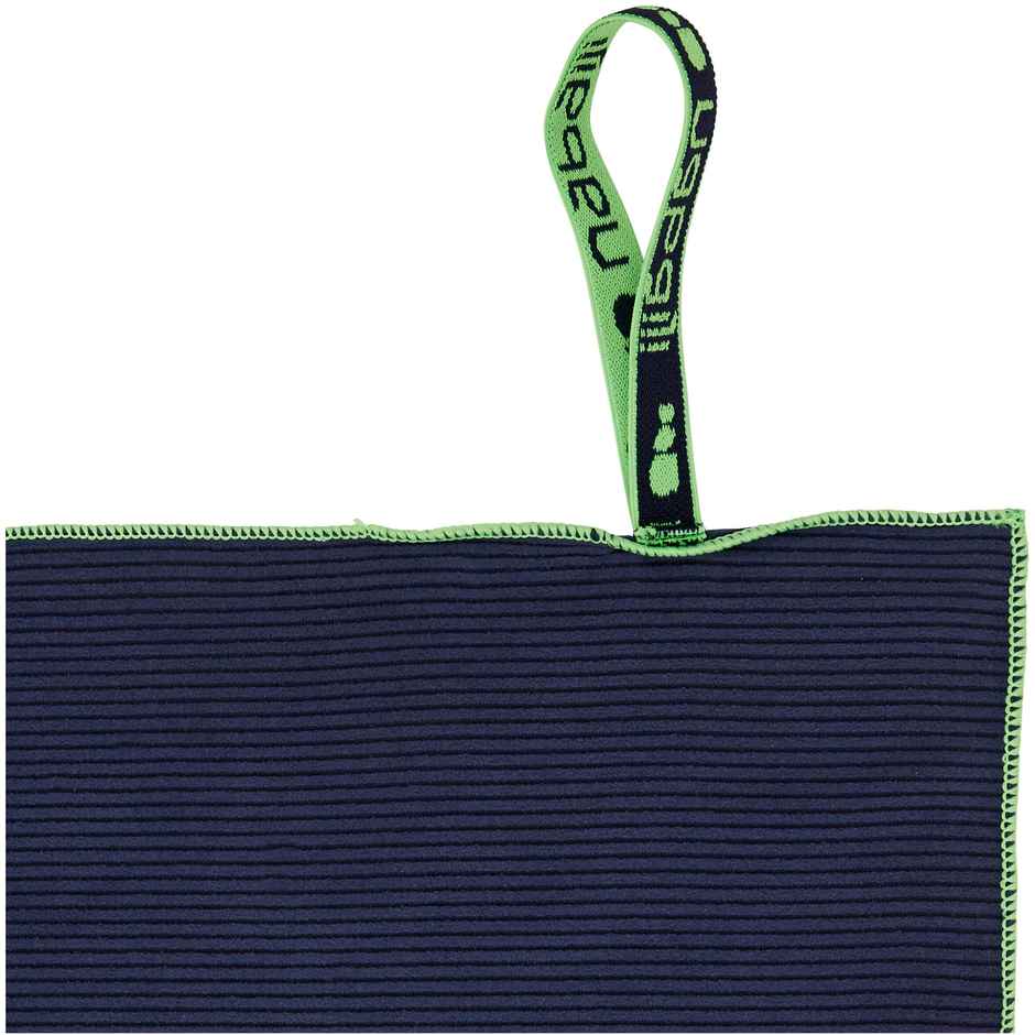 Decathlon | Nabaiji Striped Microfiber Quickdry Towel | 200 GSM | L | Dark Blue 80x130 cm