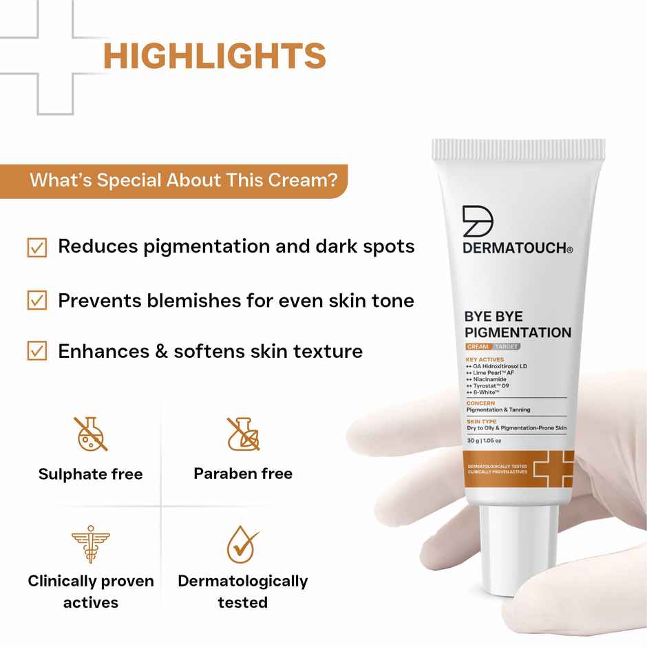 Dermatouch Bye Bye Pigmentation Removal Cream For Women & Men With Niacinamide