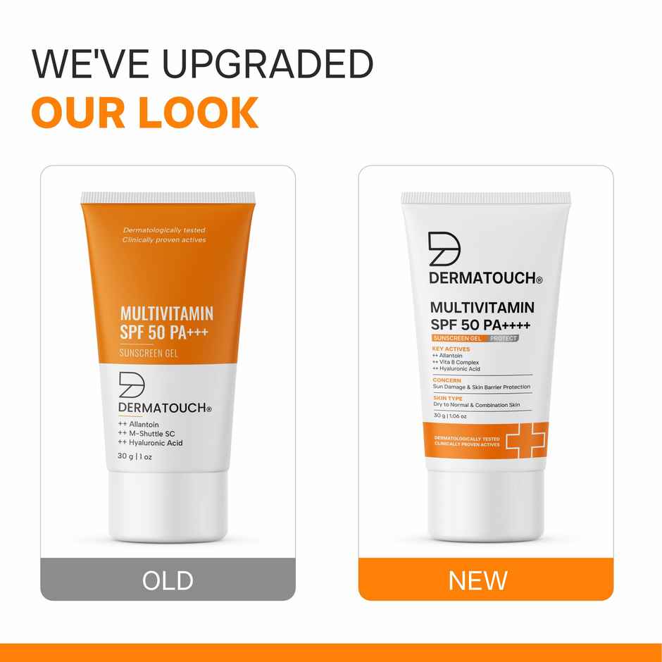 Dermatouch Multivitamin SPF 50 PA+++ Sunscreen Gel UVA-UVB Protection Zero White Cast Unisex