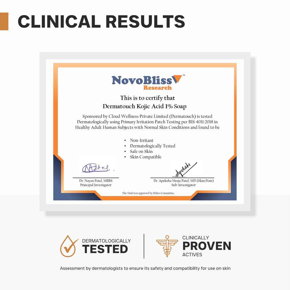 Dermatouch Kojic Acid 1% Soap With Glutathione For Pigmentation & Sun Damage Soap For Men & Women